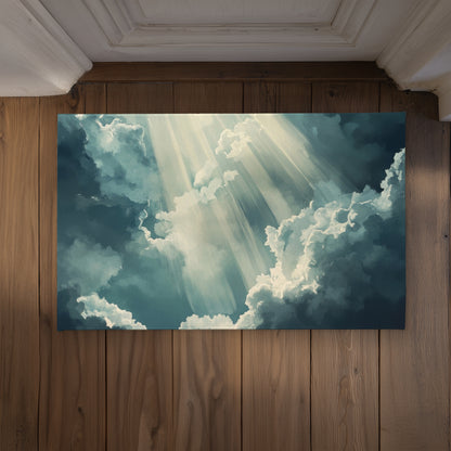Beam of Light Blue Indoor Outdoor Door Mat | Home Decor