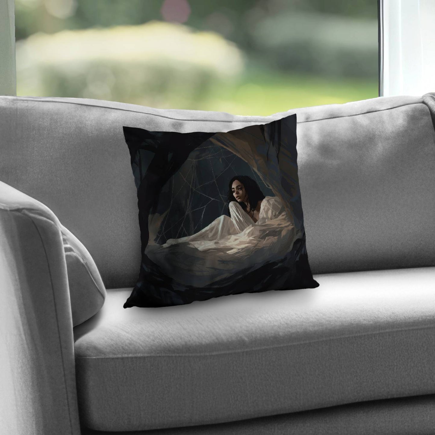 Spider princess Poly Twill Throw Pillow - Home Decor Accent