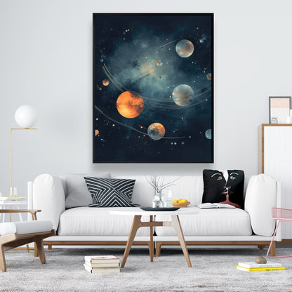 Deep Exploration - Gray Framed Canvas for Home Decor