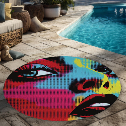 Tapis d'extérieur rond Comics | Accent de décoration intérieure élégant