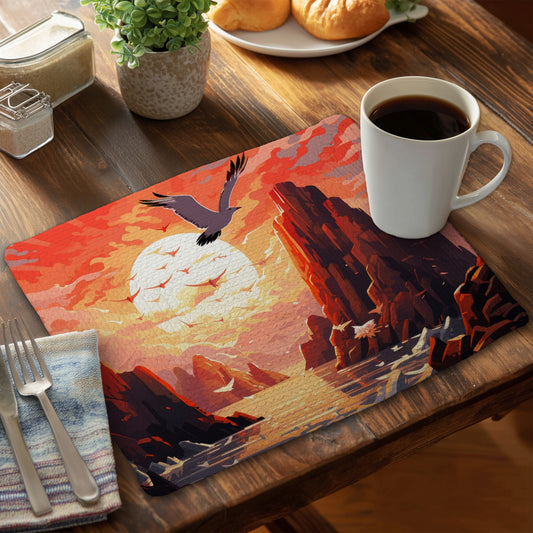 Isles of Omen Red Braided Polyester Placemat - Home Decor