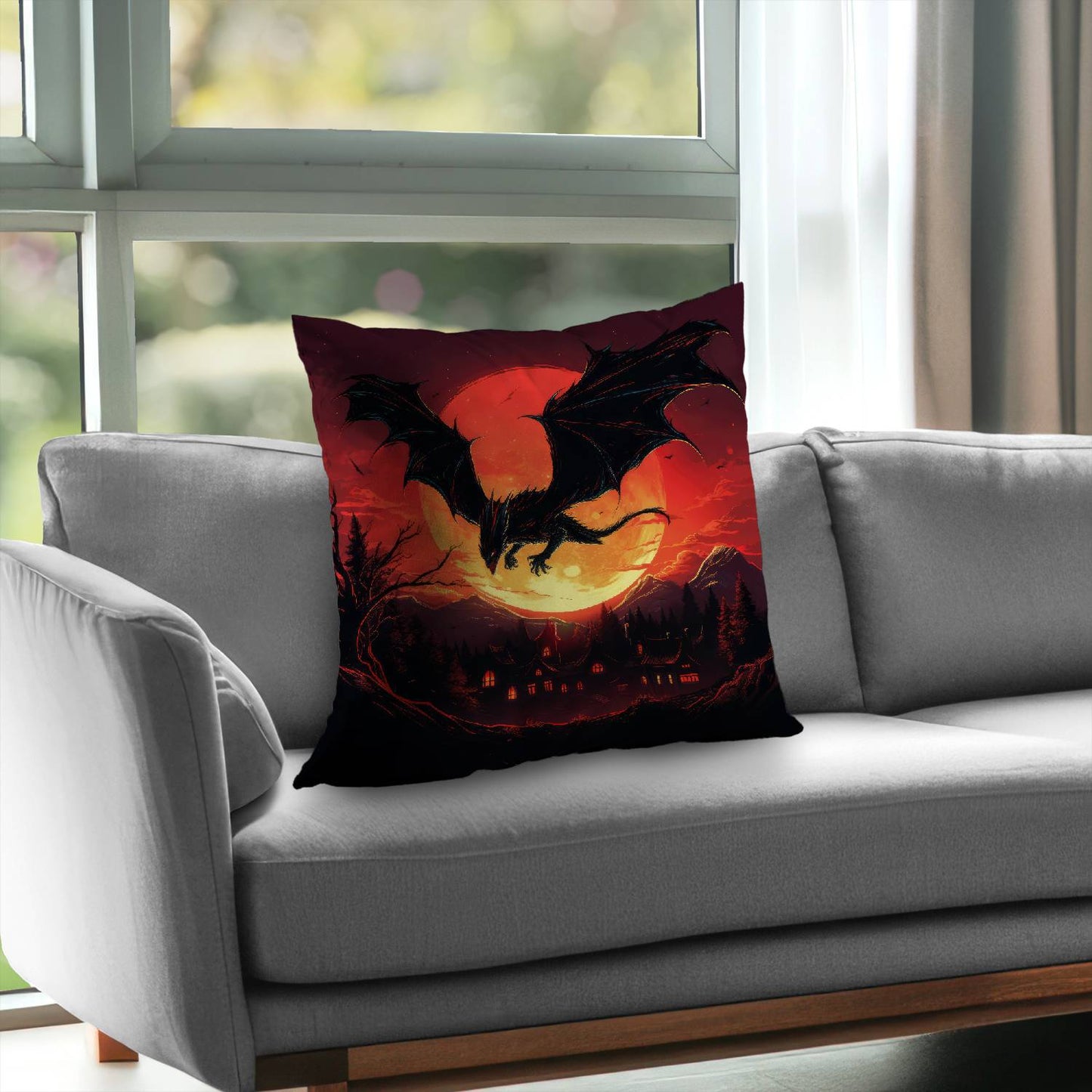 The dragon's wrath - poly twill throw pillow | home decor