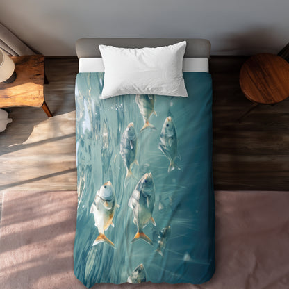Swimming peacefully White Duvet Cover | Home Decor Essentials