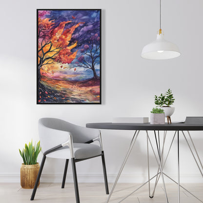 Before the storm - Yellow Framed Canvas for Home Decor