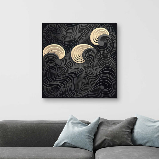 Layers - Gray Canvas Art for Elegant Home Decor