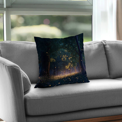 Glowing Leaves Poly Twill Throw Pillow | Home Decor Accent