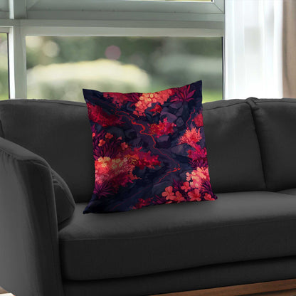 Burning Plants Poly Twill Throw Pillow - Home Decor Accent
