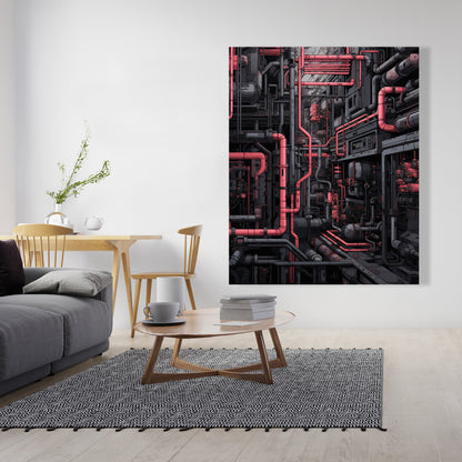 Tubular Nightmare - Gray Canvas Art for Home Decor
