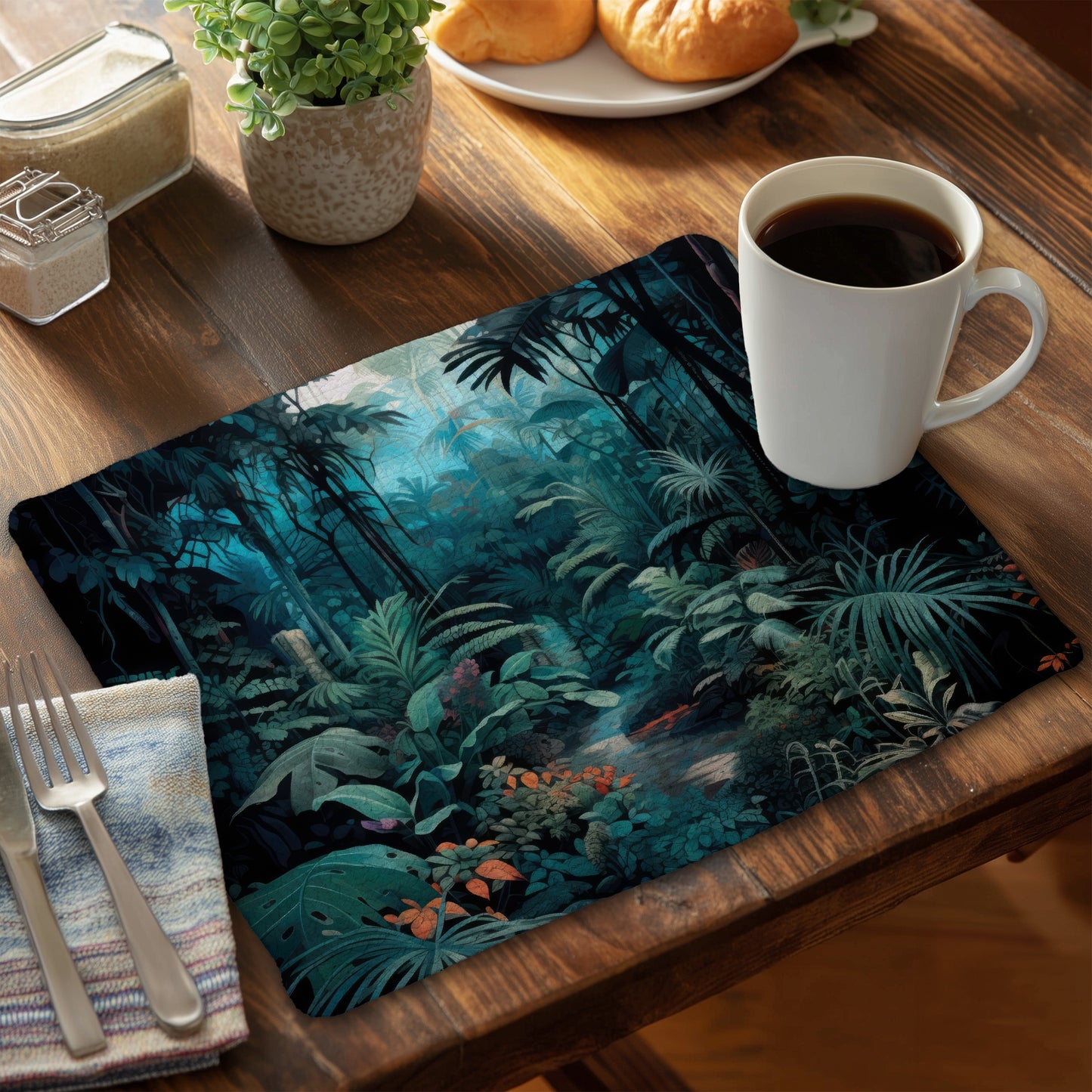 Napperon tressé en polyester - Au cœur de la jungle | Décoration d'intérieur