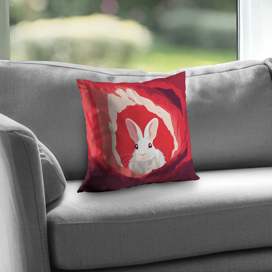 Looking out Pink Poly Twill Throw Pillow | Home Decor Insert