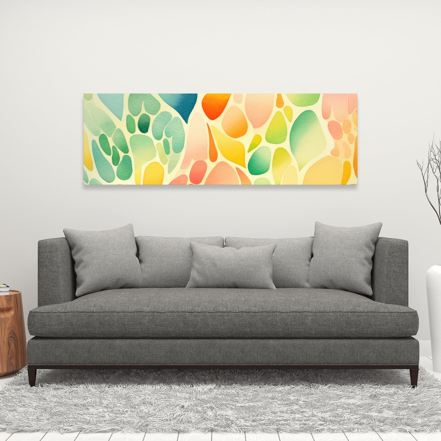 Organic Fruits - Turquoise Canvas Home Decor for Fresh Style