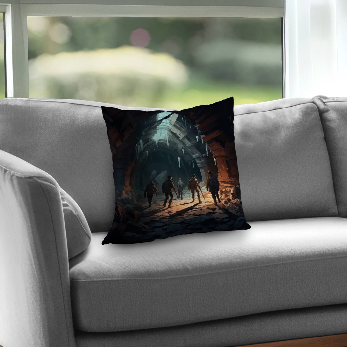 Blocked path - Throw pillow - Print on demand