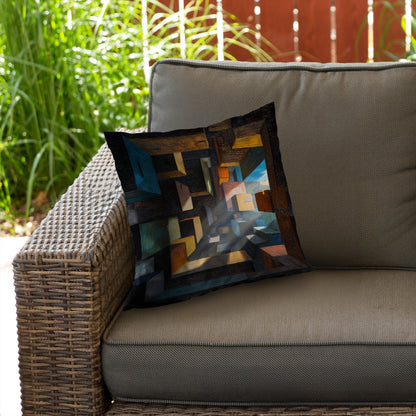 Boxed Up Poly Twill Throw Pillow - Stylish Home Decor Accent