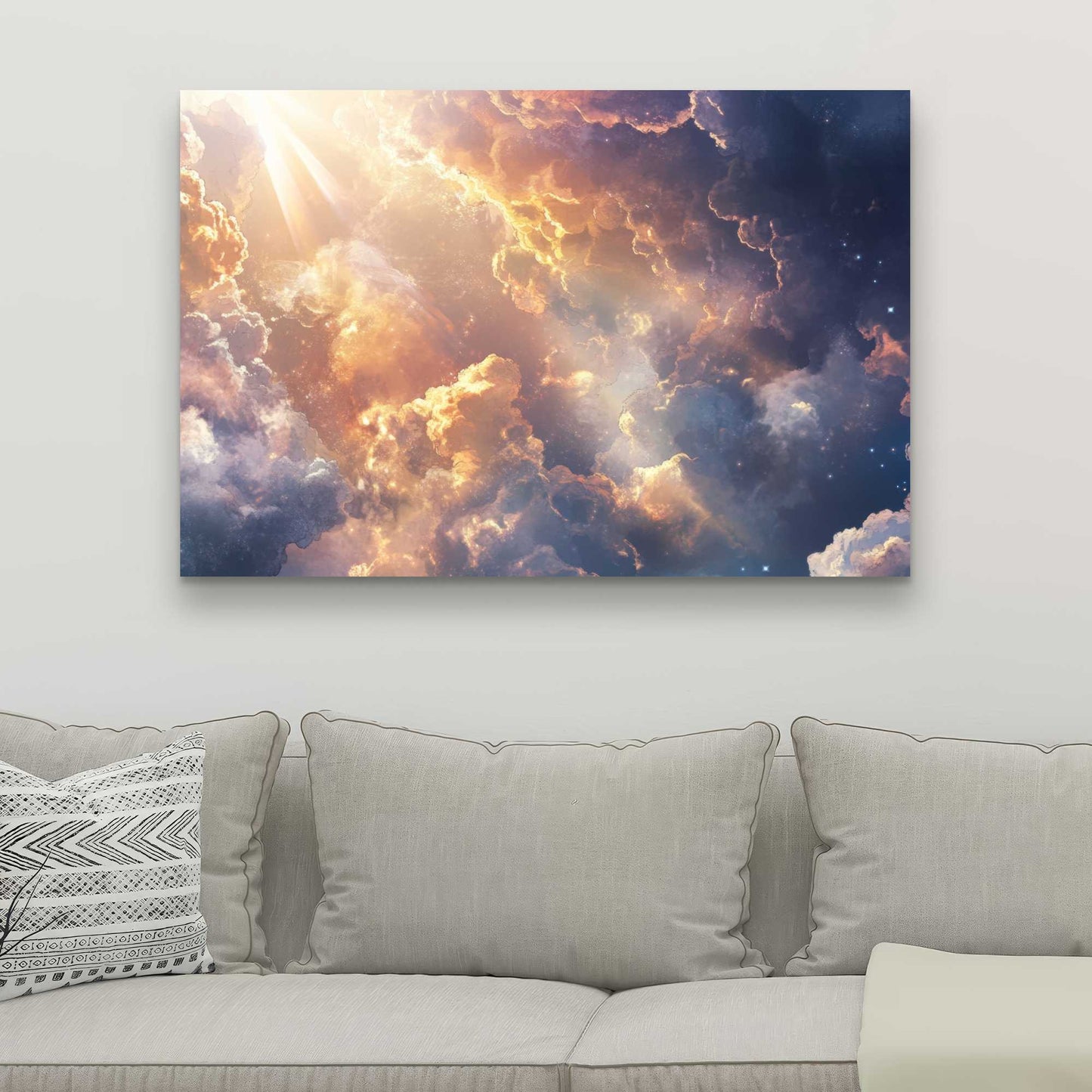 Piercing Light - Blue Canvas Art | Modern Design
