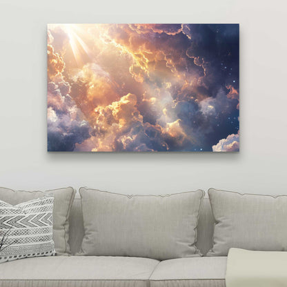 Piercing Light - Blue Canvas Art | Modern Design