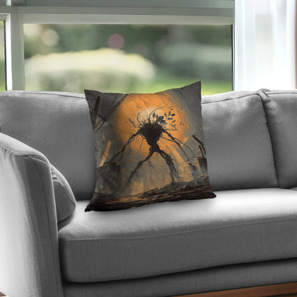 Final Warning Orange Poly Twill Throw Pillow Insert | Decor