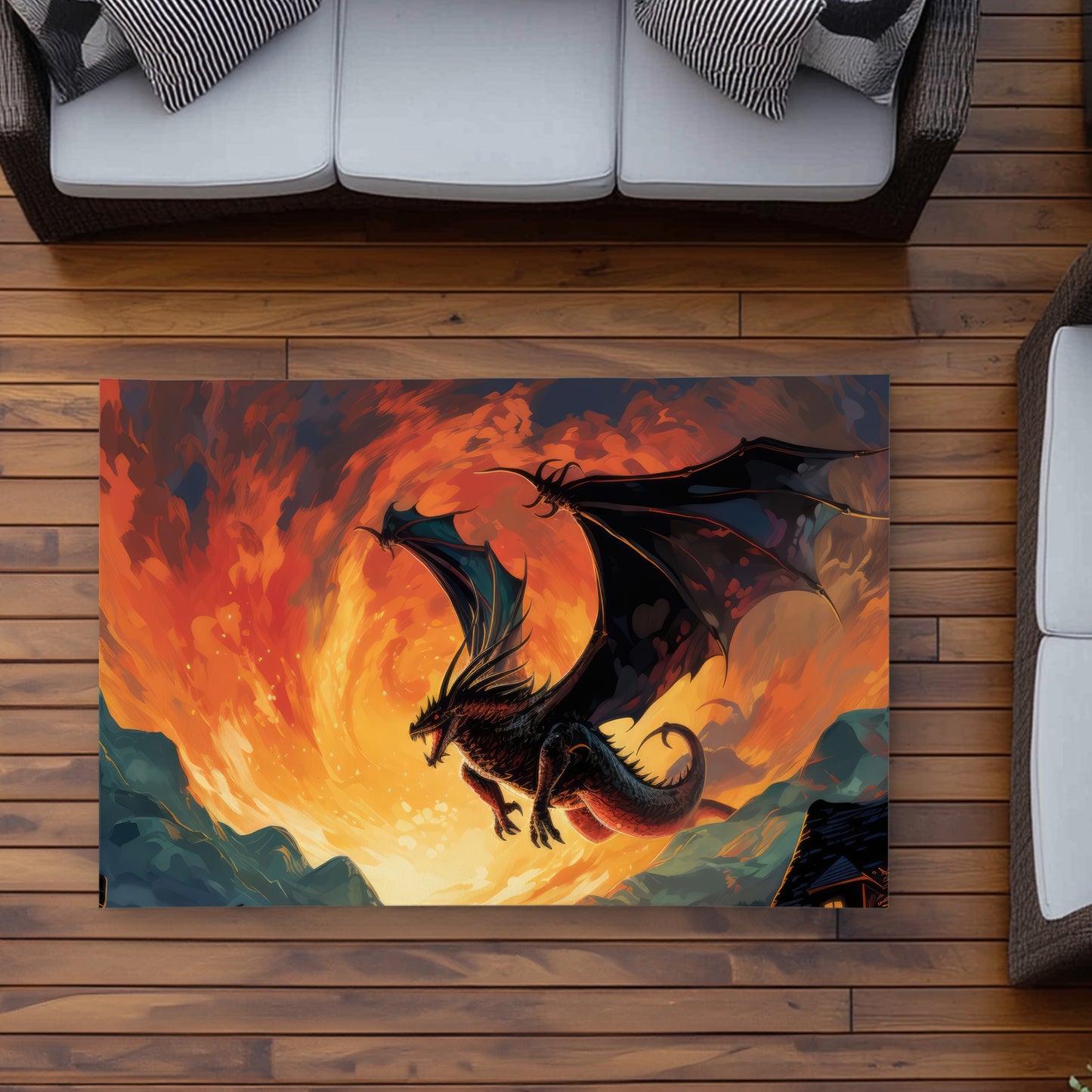 Hope for Mercy - Black Outdoor Area Rug for Home Decor