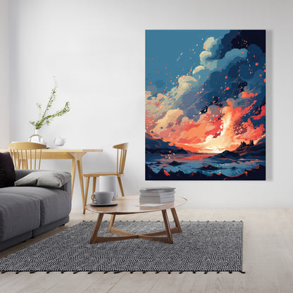 Magma does not wait - 32"x32" Canvas