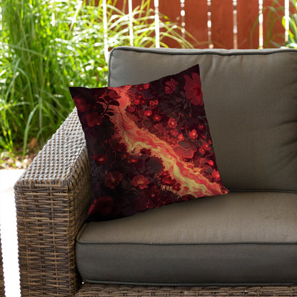 Seering Flowerbed Black Poly Twill Throw Pillow Insert | Home Decor