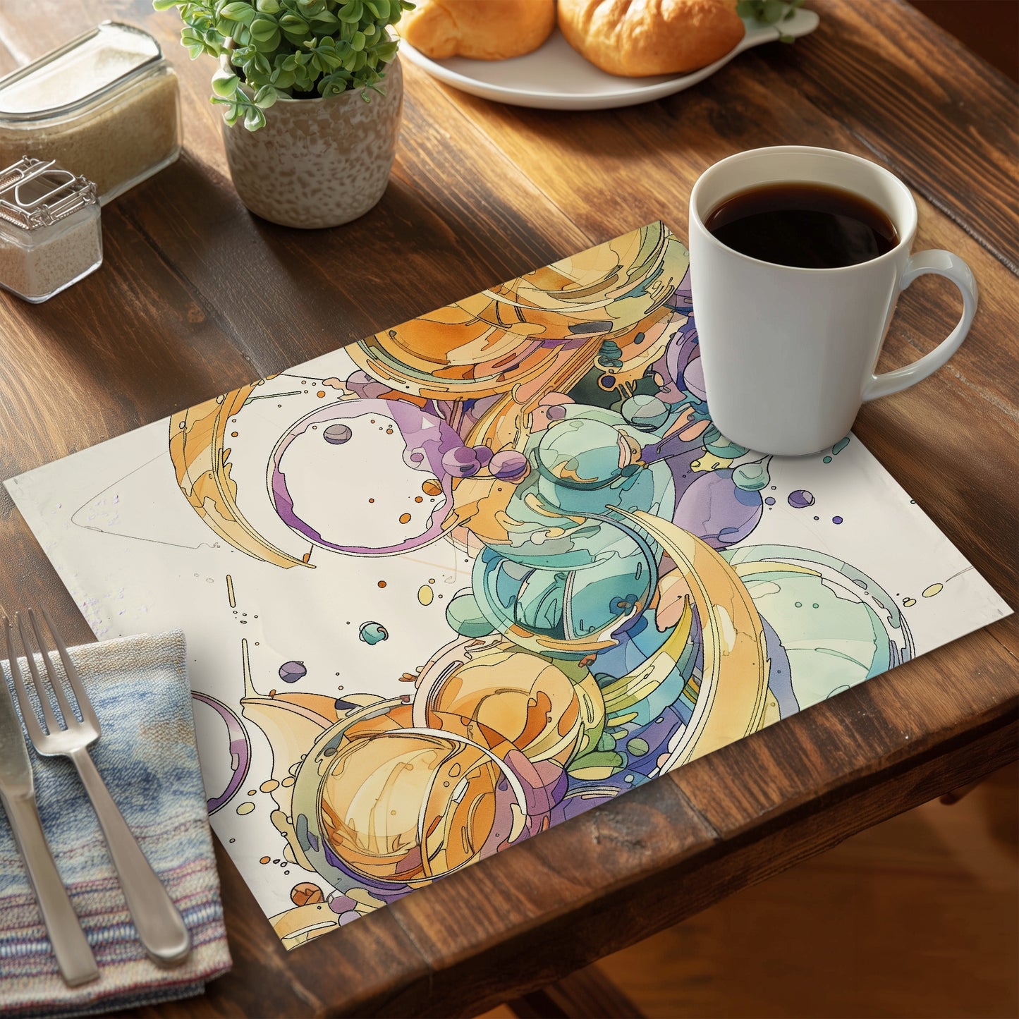 Plan Polyester Placemat - Elegant Home Decor Accent