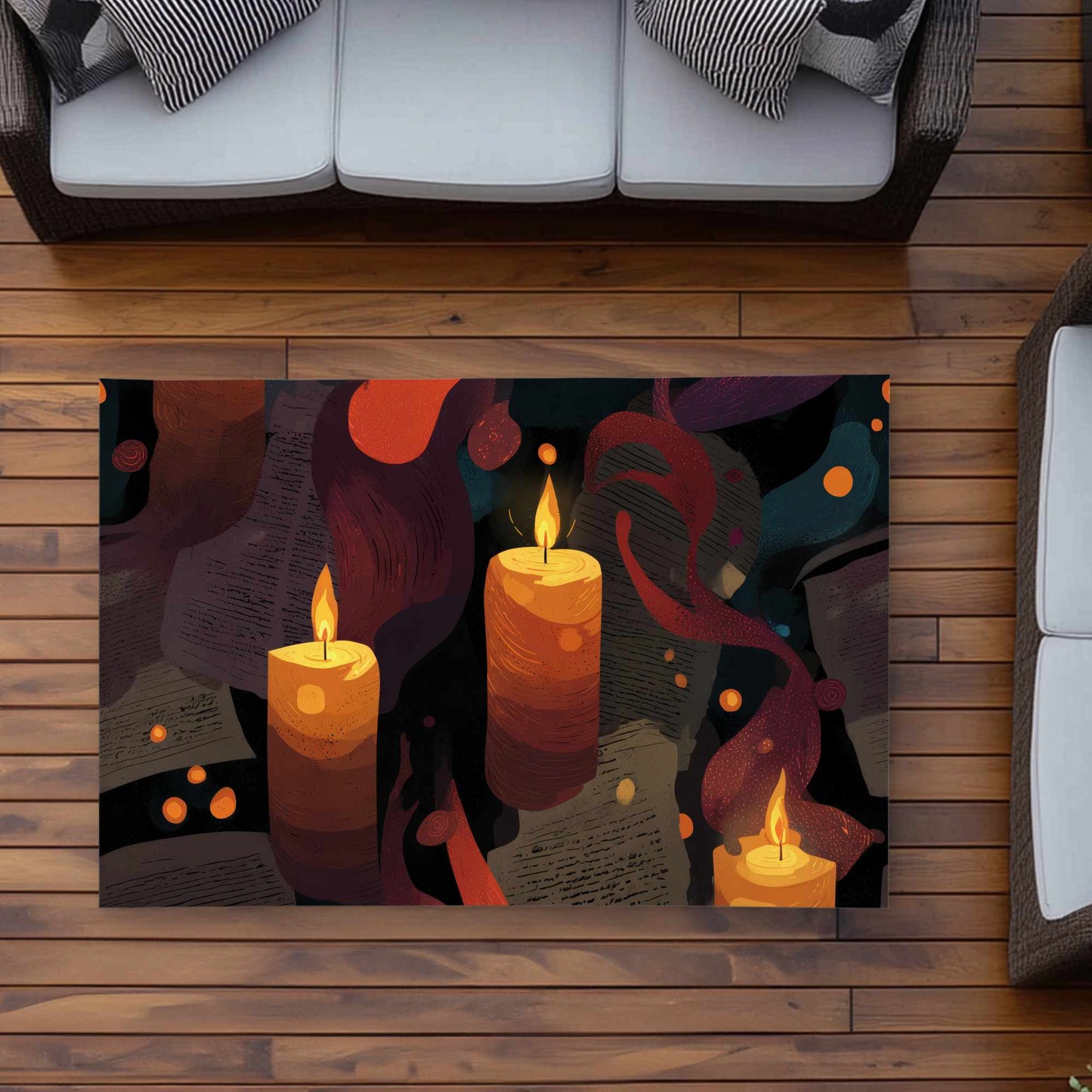 Tapis d'extérieur Whispers in Flame | Décoration d'intérieur élégante