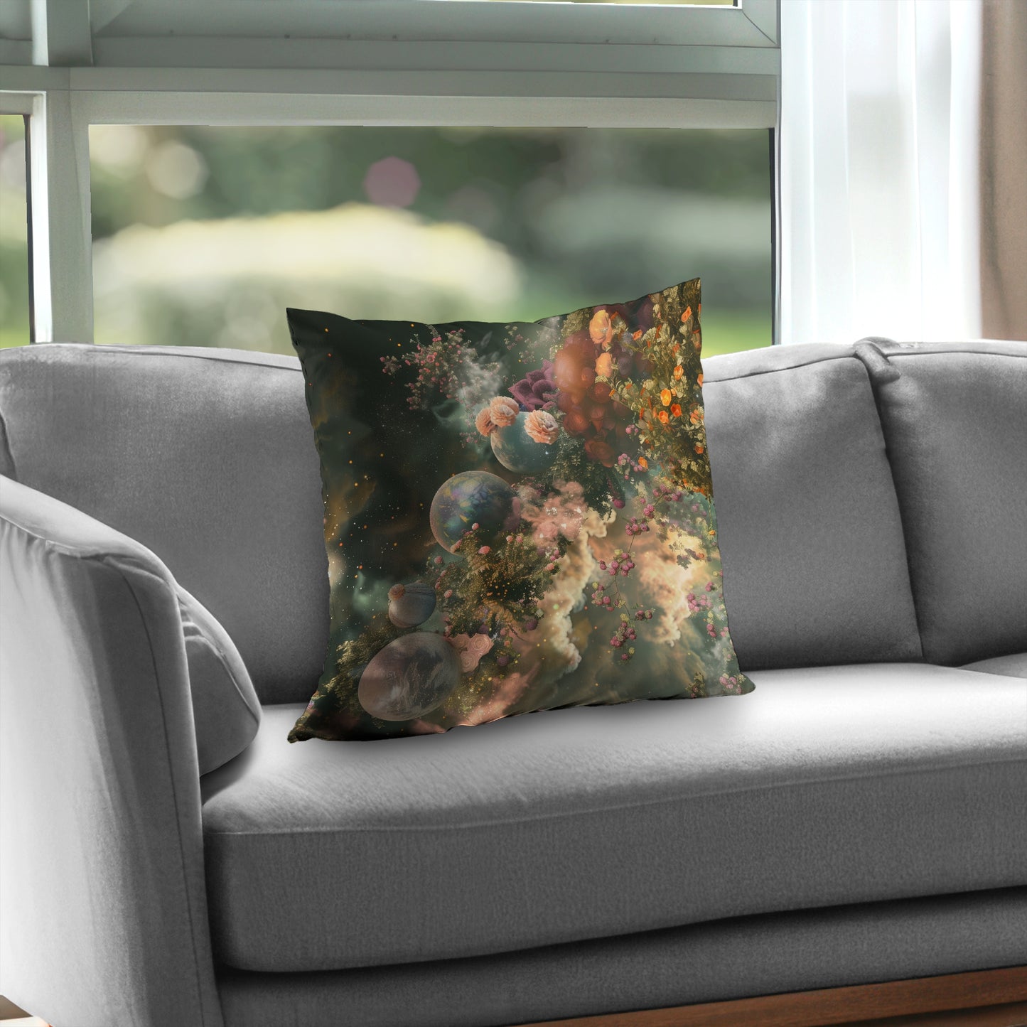 Bloom space - Throw Pillow