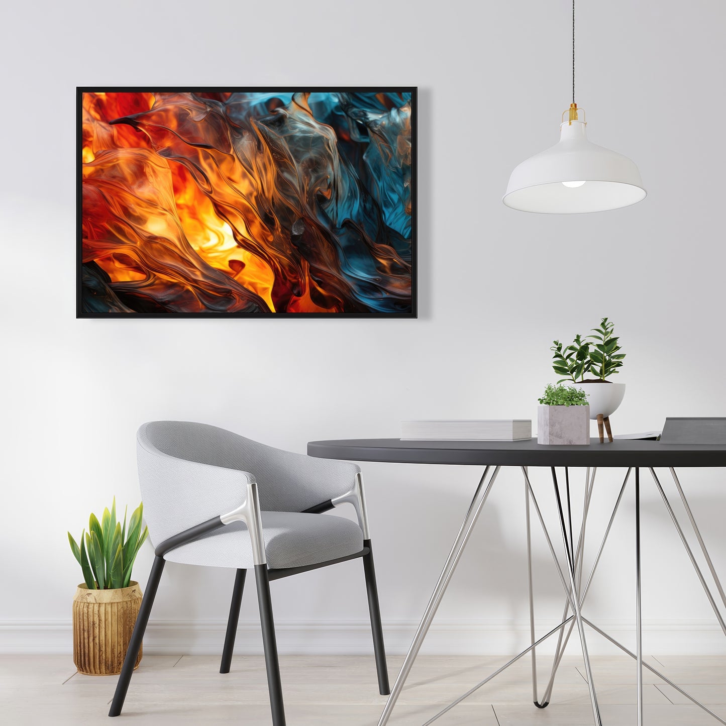 Crystallized fire - 16"x48" Framed canvas
