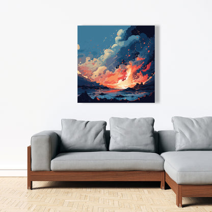 Magma does not wait - 32"x32" Canvas