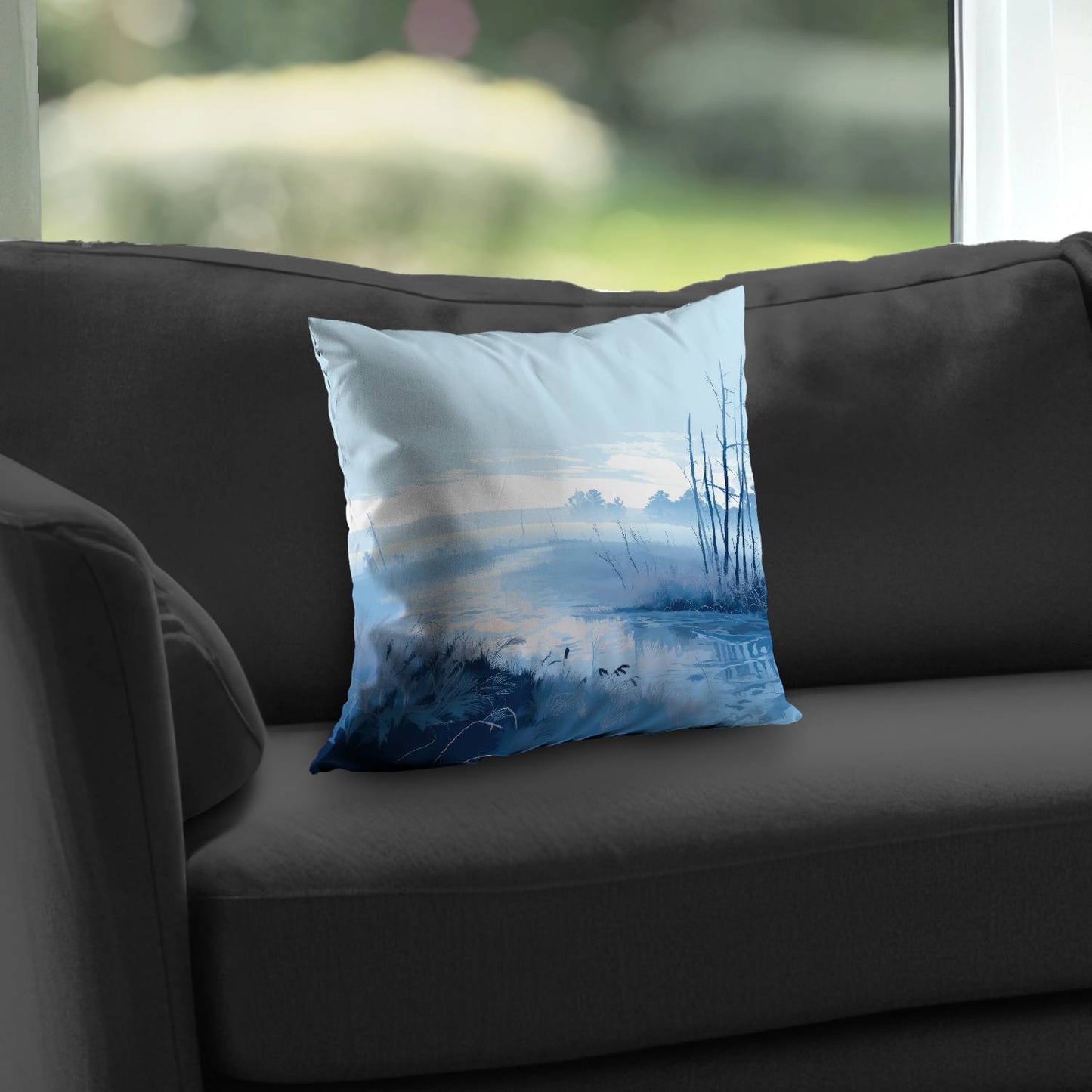 Cold swamp - Throw pillow - Print on demand