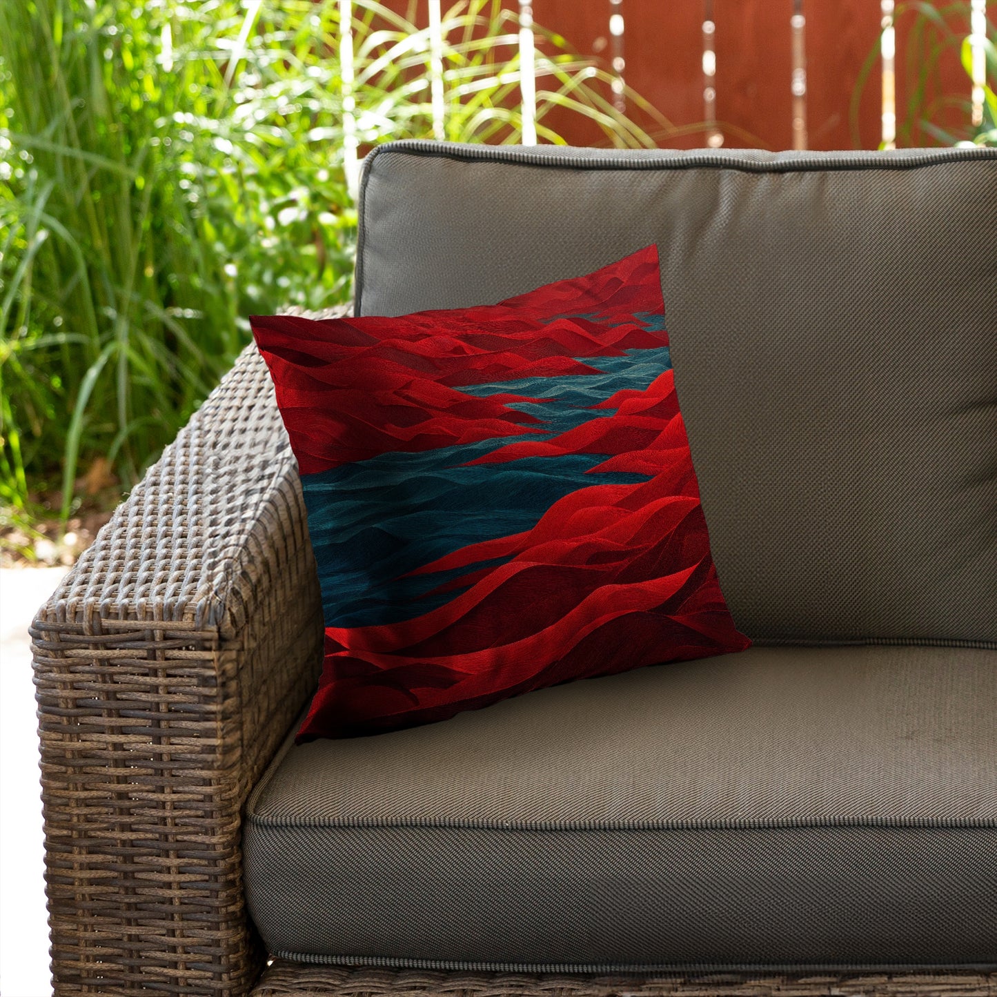 Red Sea Poly Twill Throw Pillow - Stylish Home Decor Accent