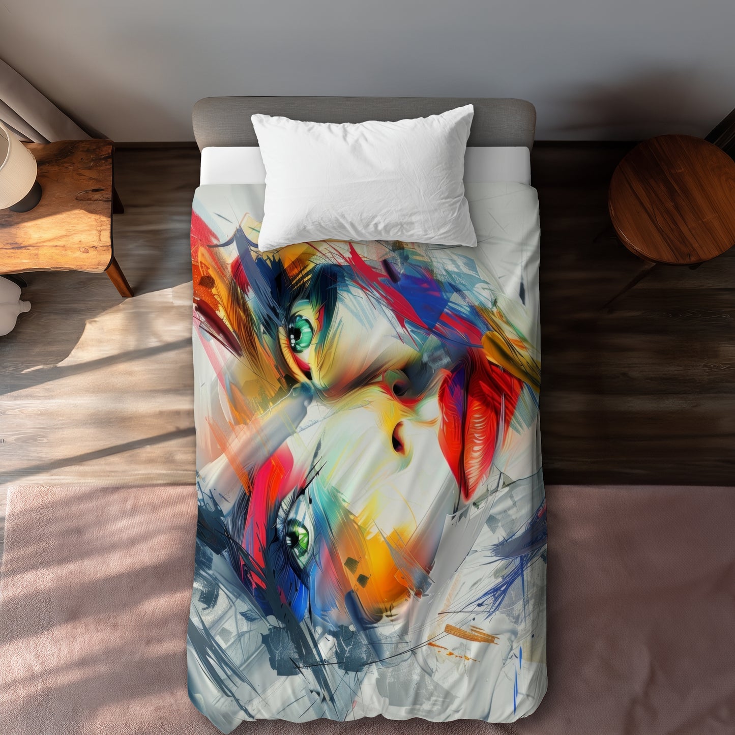 Abstract Look Red Duvet Cover - Stylish Home Decor Accent