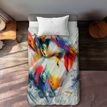 Abstract Look Red Duvet Cover - Stylish Home Decor Accent