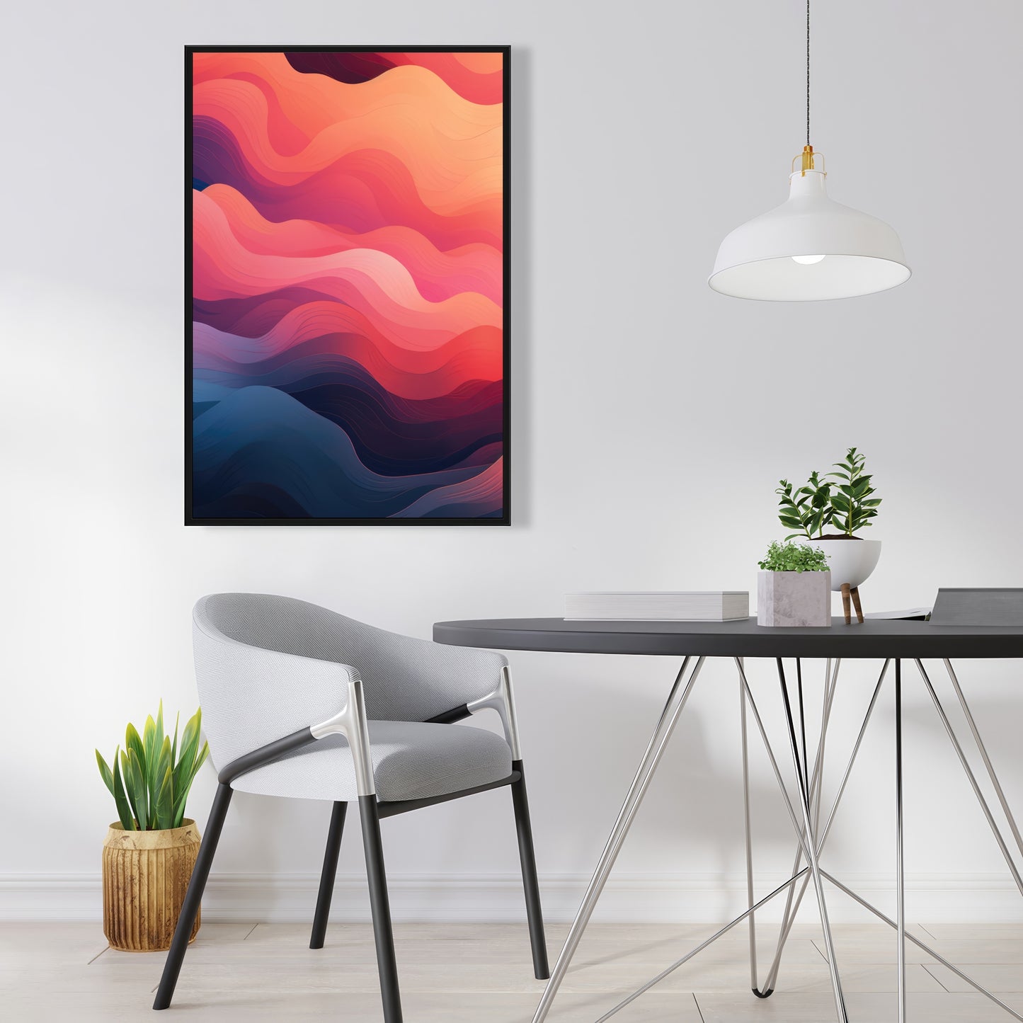 Ethereal Smoke - Pink Framed Canvas for Home Decor