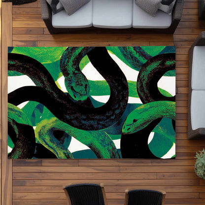 Tapis d'extérieur Emerald Coil Dance | Décoration élégante pour la maison