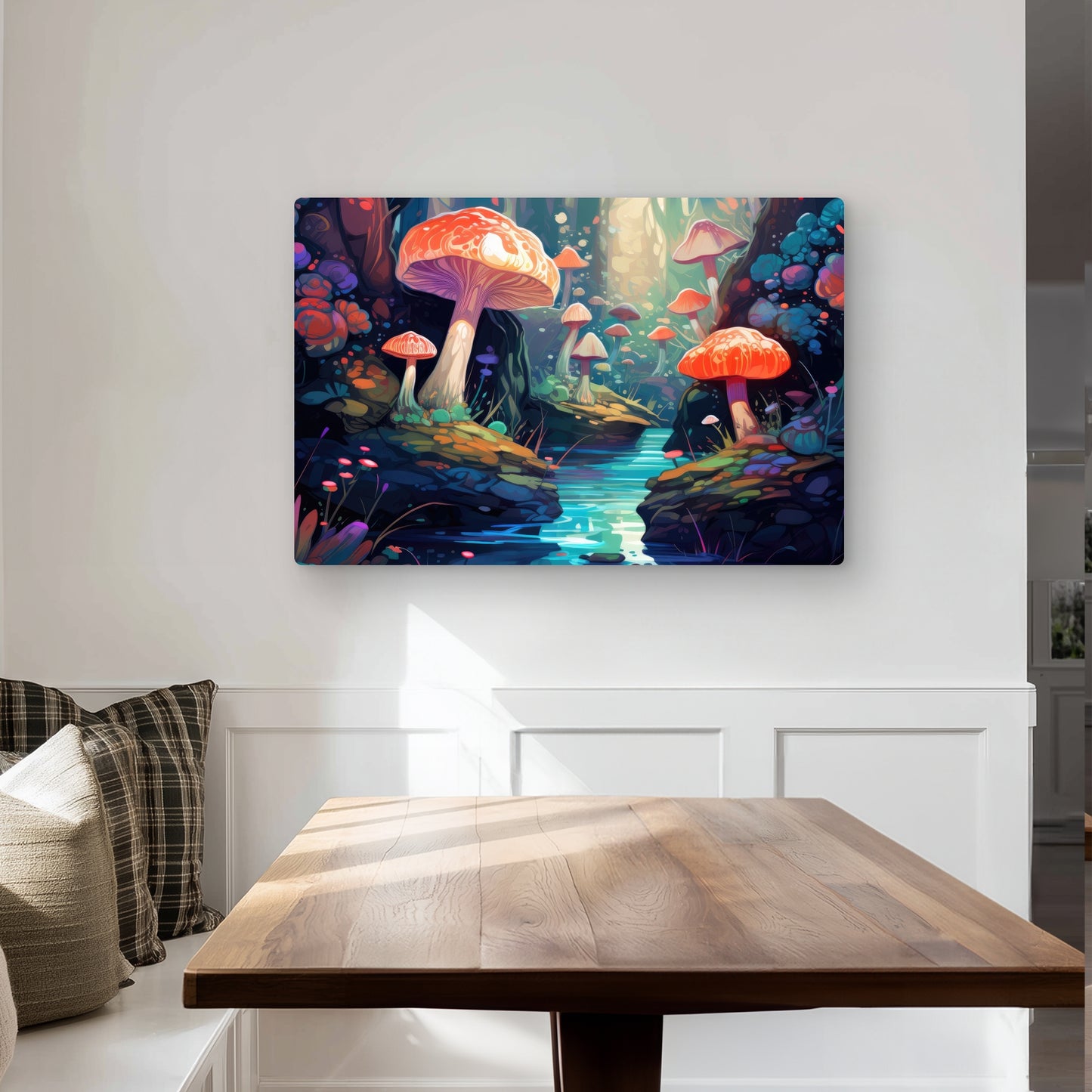 Whimsical Forest - Blue Metal Print for Home Decor