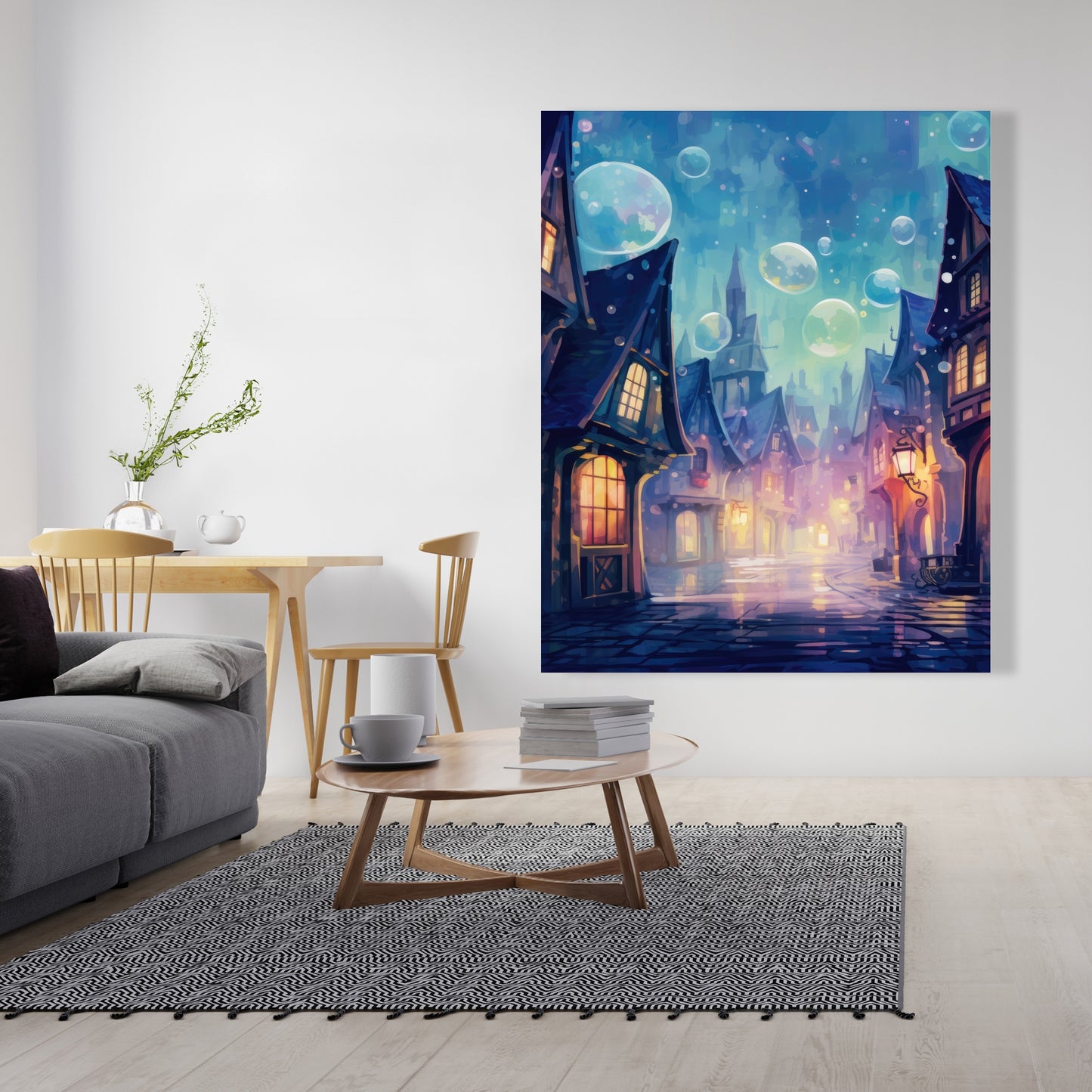 Bubble ville - 32"x32" Canvas