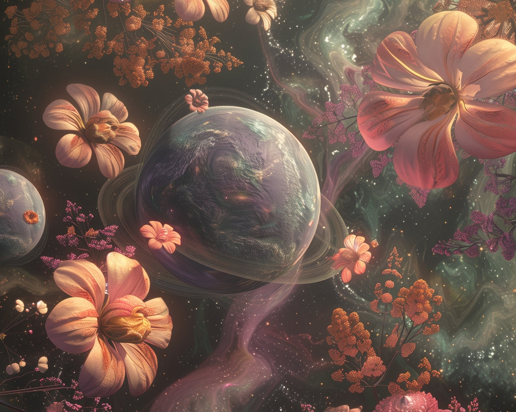 Flower Space Braided Polyester Placemat for Home Decor