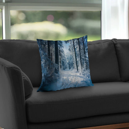 Coussin décoratif en sergé polyester Cold Forest | Accessoire de décoration intérieure