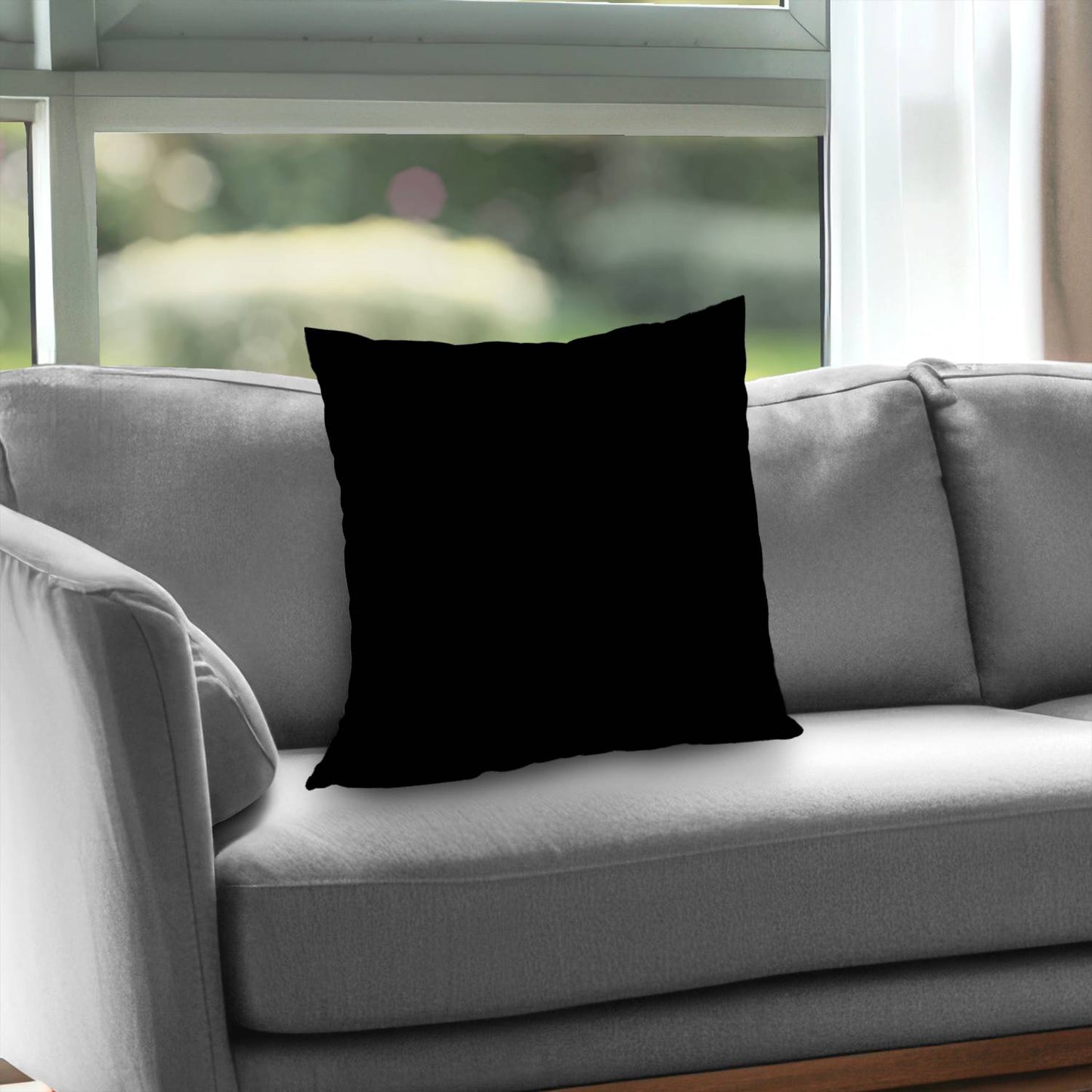 Pure black - Throw pillow - Print on demand