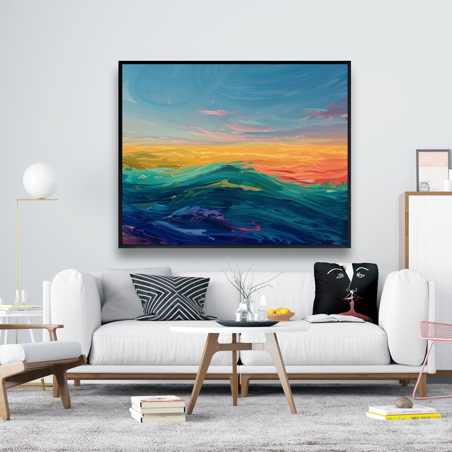 Watercolors - Framed Canvas - Print on demand