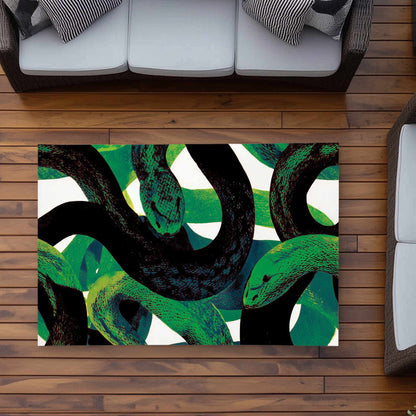 Tapis d'extérieur Emerald Coil Dance | Décoration élégante pour la maison