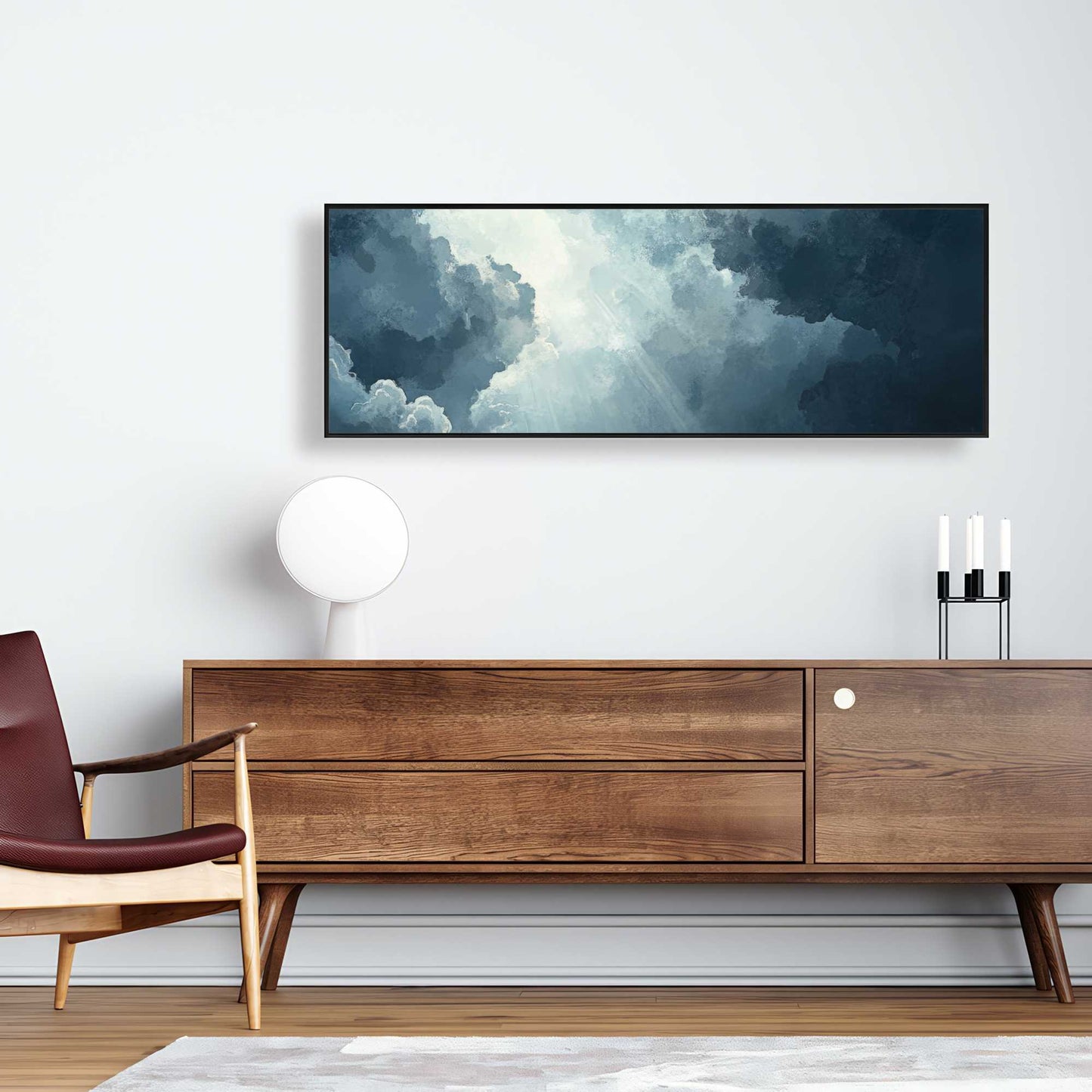 Afterglow - Gray Framed Canvas Art for Elegant Home Decor