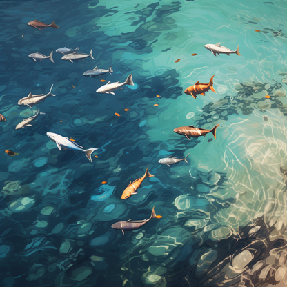 Swim Ahead Poly Twill Throw Pillow Insert for Home Decor