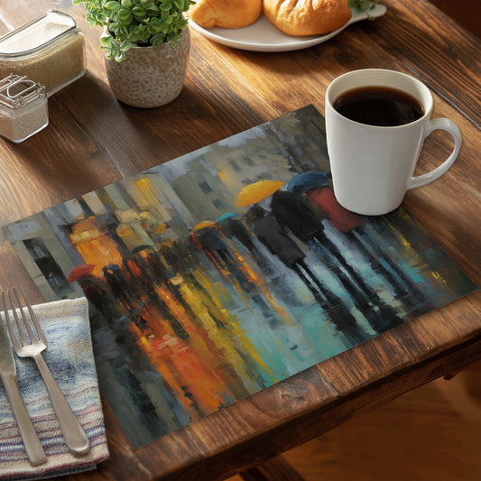 Rainy Day Polyester Placemat | Stylish Home Decor Accent