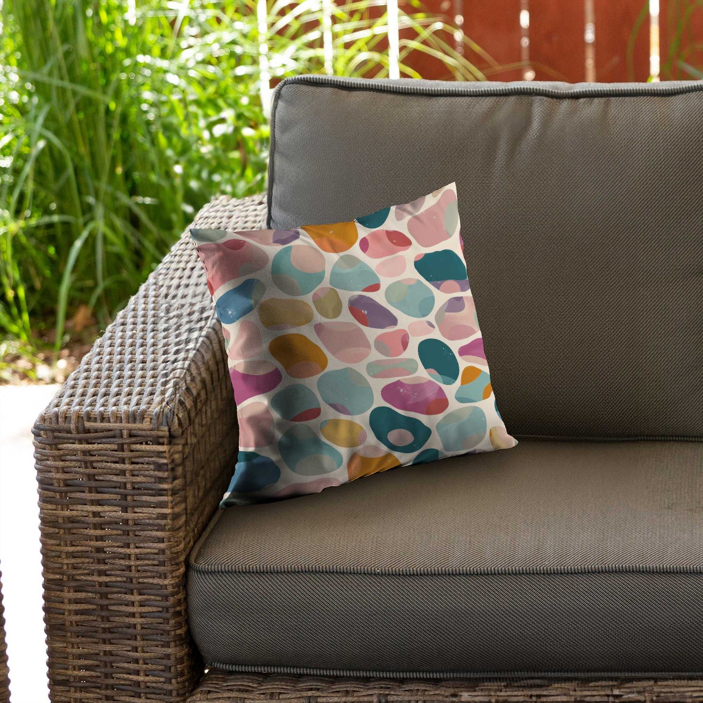 Dots and bops Turquoise Poly Twill Throw Pillow Insert |