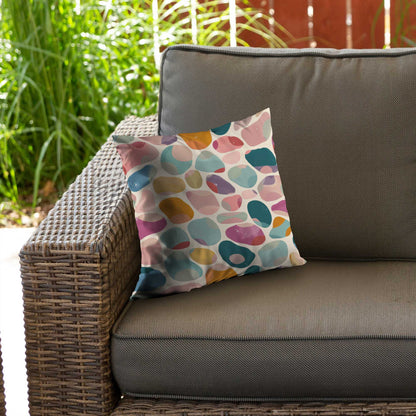 Dots and bops Turquoise Poly Twill Throw Pillow Insert |