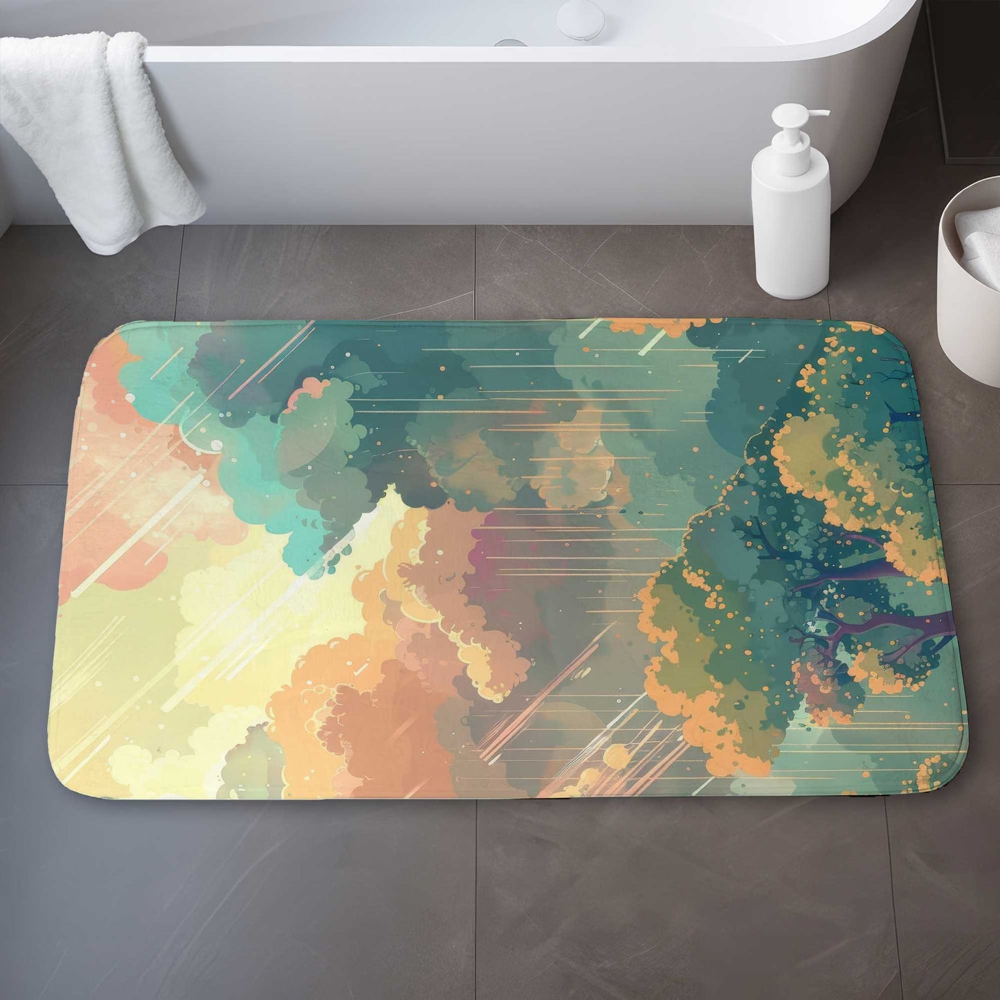 Crystal Winds White Bath Mat | Elegant Home Decor Accessory