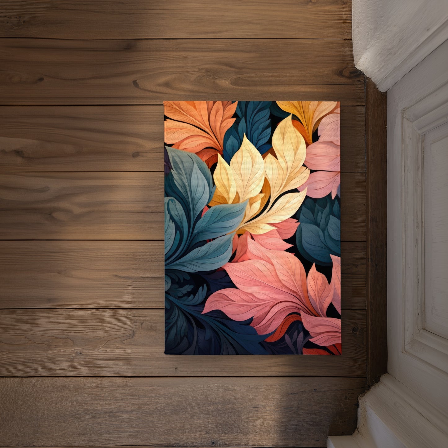 Pastel Bloom Gray Indoor Outdoor Door Mat - Decor Essentials