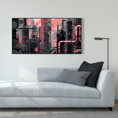 Industrial empire - 36"x36" Framed canvas