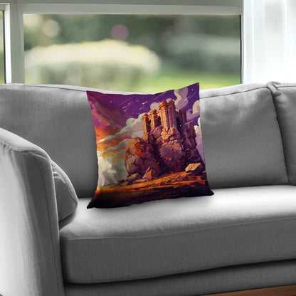 Coussin décoratif en sergé de polyester « Les Derniers Vestiges » pour la maison